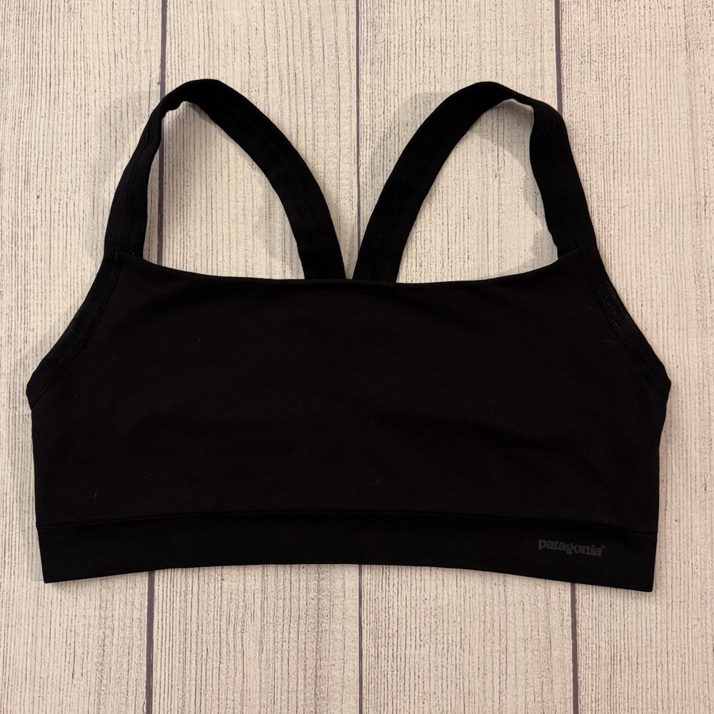 Patagonia Women's Active Sports Bra Top Black Size Medium Outdoors Hiking